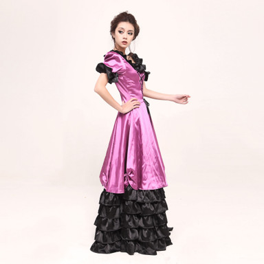 Short Sleeve Floor-length Light Purple Satin Classic Lolita Dress Short Sleeve Floor-length Light Purple Satin Classic Lolita Dress